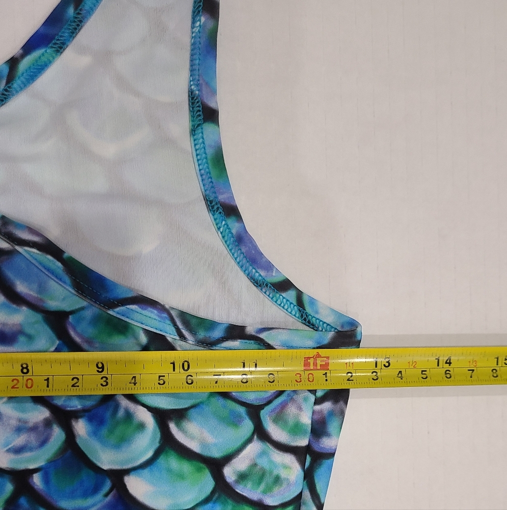 Sport Couture Aqua Blue Mermaid UPF 50+ 1-Piece Swimsuit Sz Youth XL NWT - Picture 10 of 12